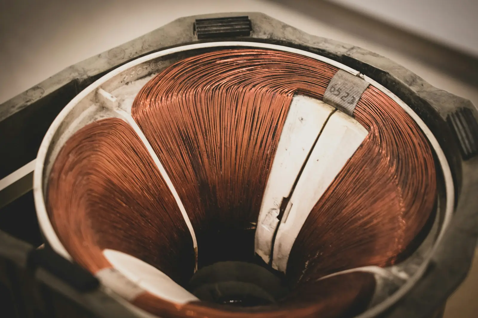 Copper windings inside an electric motor