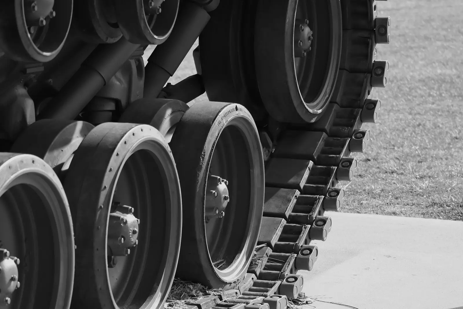 Road wheels and track of a tracked vehicle